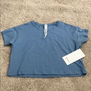 Lululemon Athletica Blue Boxy Crop Top